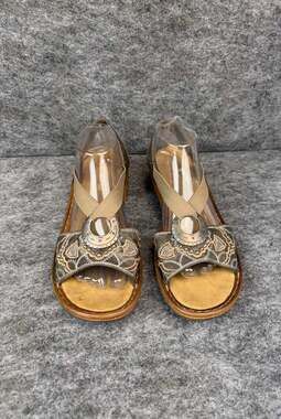 Rieker 608B9 Regina Women's Metallic Boho Beaded Slingback Sandals Sz 11